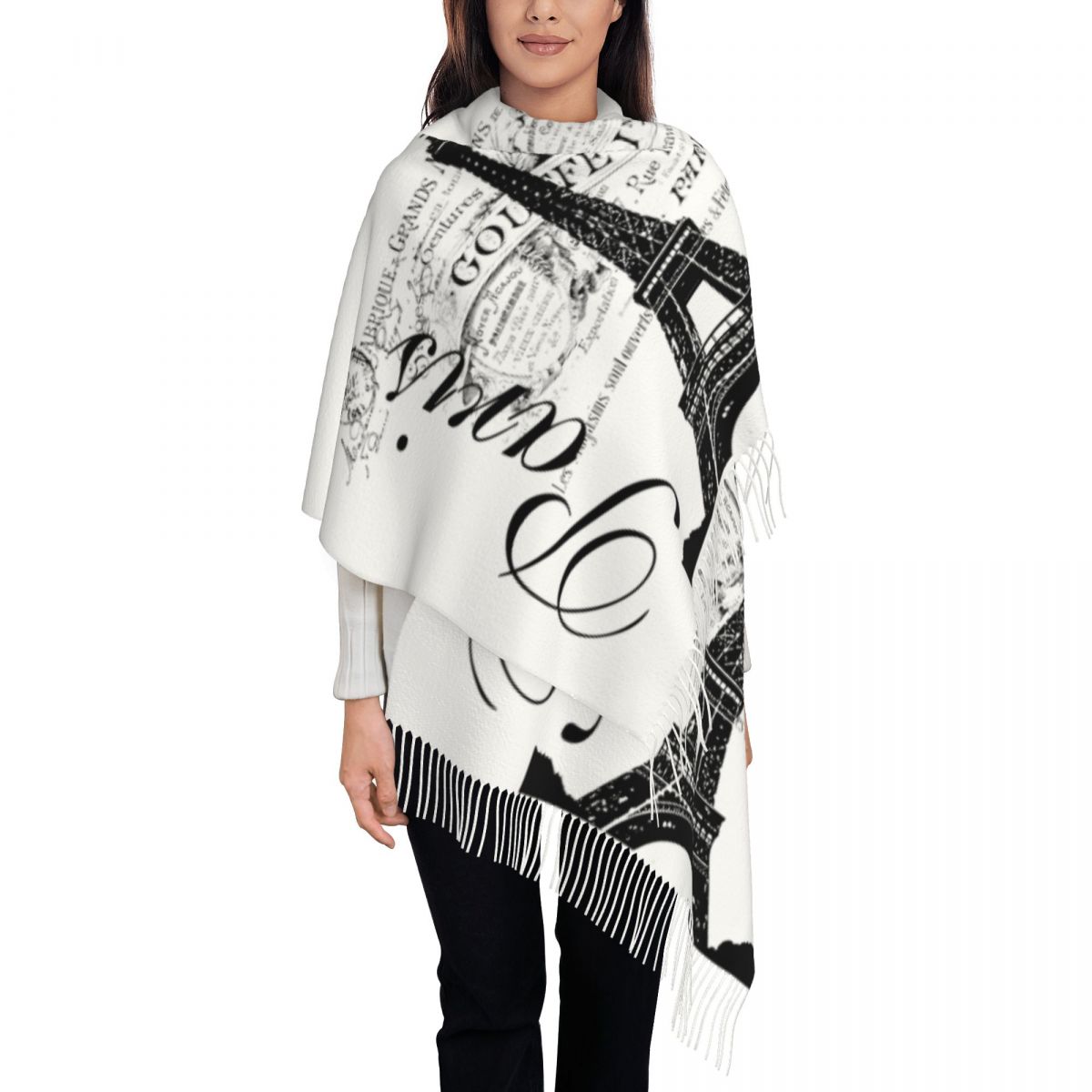 Paris Fashion Men - Personalizado impresso vintage torre eiffel cachecol