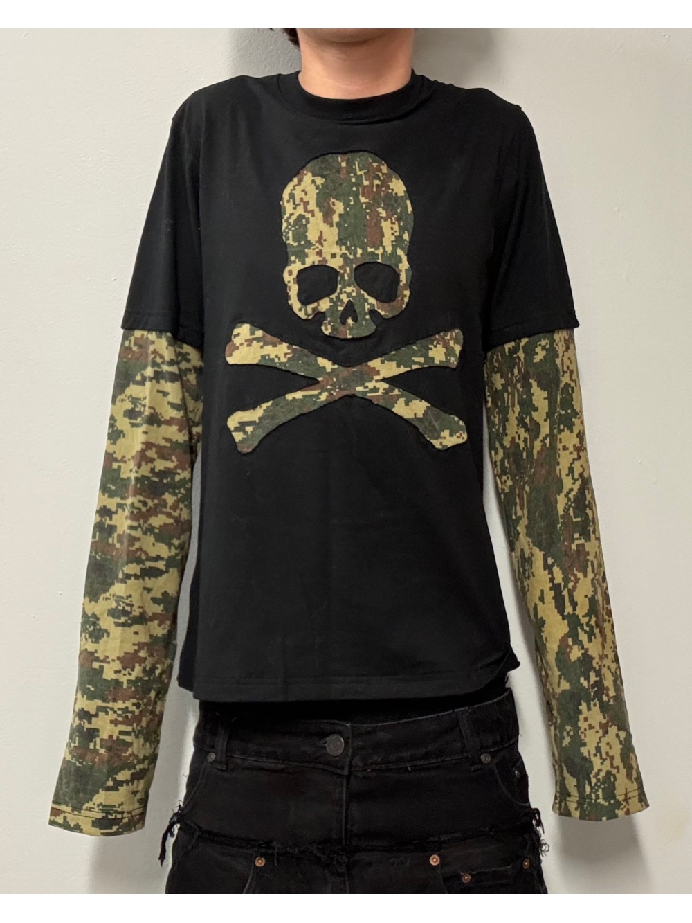 Mens Fashion Top - 2026 novo esqueleto de camuflagem retro