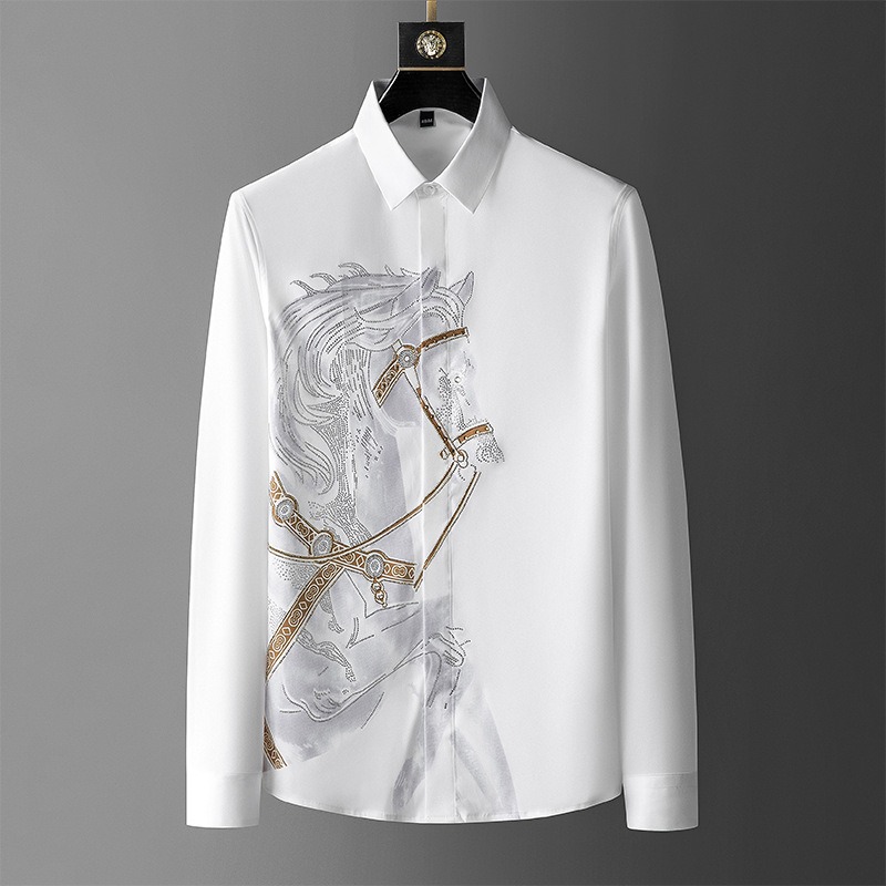 Dress Shirt Non-Iron - Vestido camisas brancas para homens manga