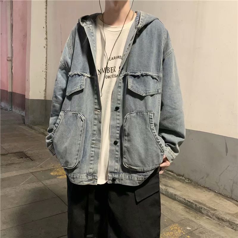 Mens Fashion Denim Jacket - Homens roupas sólidas primavera outono nova