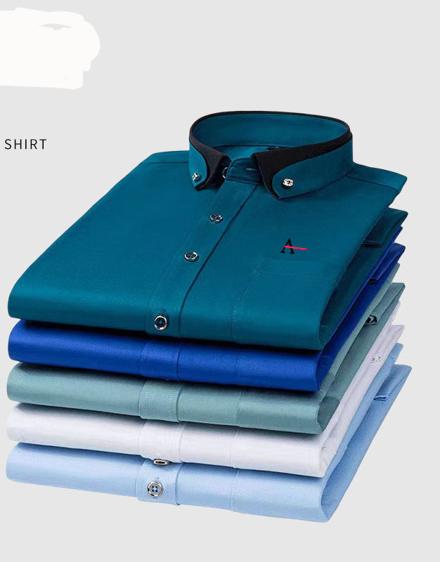 Dress Shirt Non-Iron - 2026 Men's Camisa Elastic Non-iron Long-sleeved