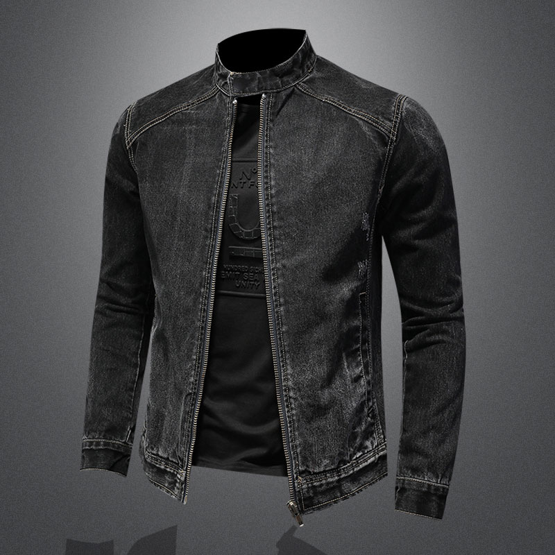 Bomber Jacket Men - Jaqueta jeans de colarinho Vintage masculina,