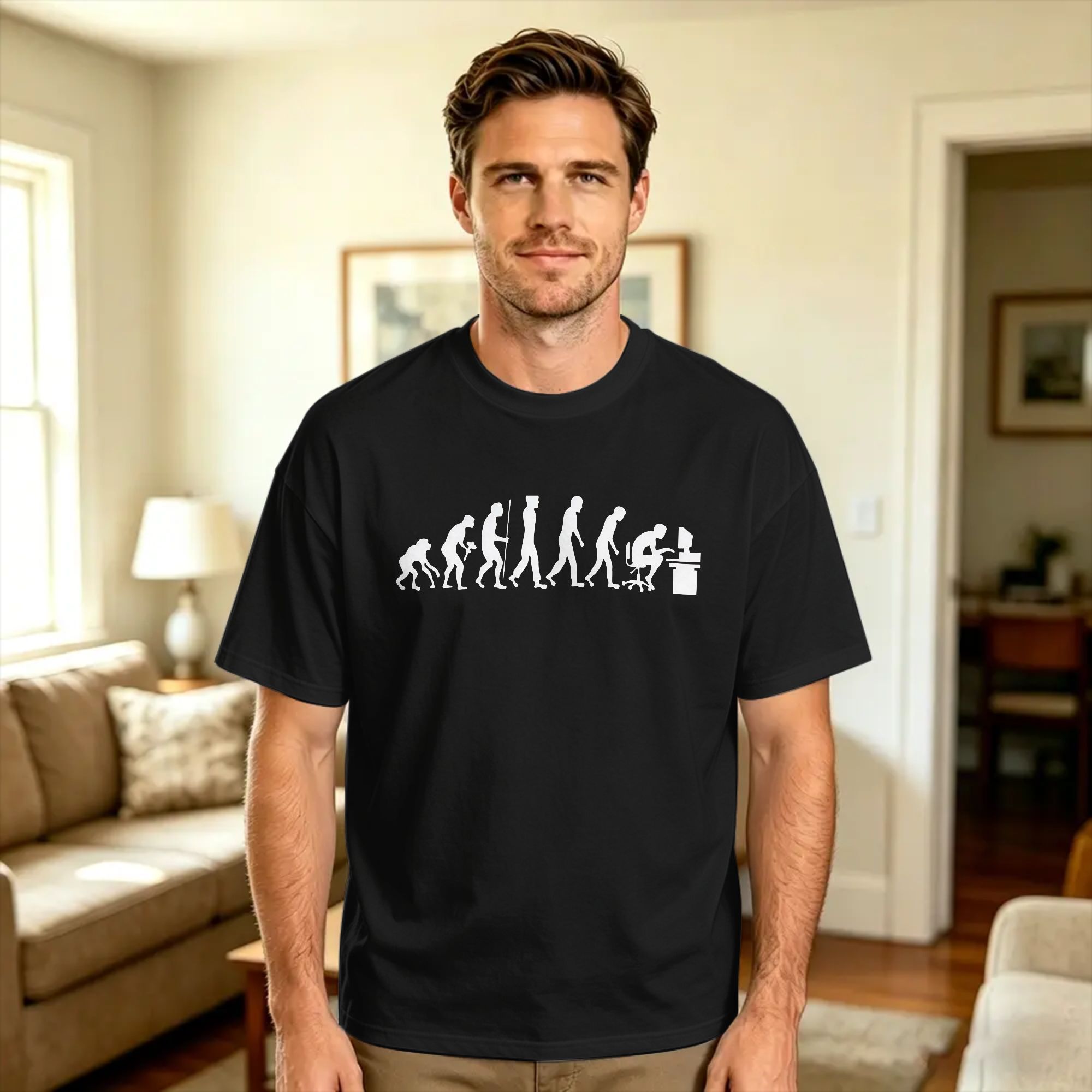 Men'S Fashion Evolution - Camiseta Masculina 'Evolução do Gamer Geek'