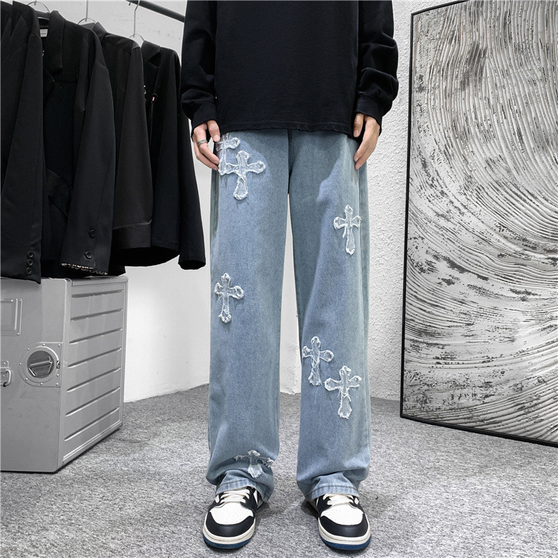 Men'S Fashion For 70 Year Old - Calças Jeans Masculinas com Estampa de