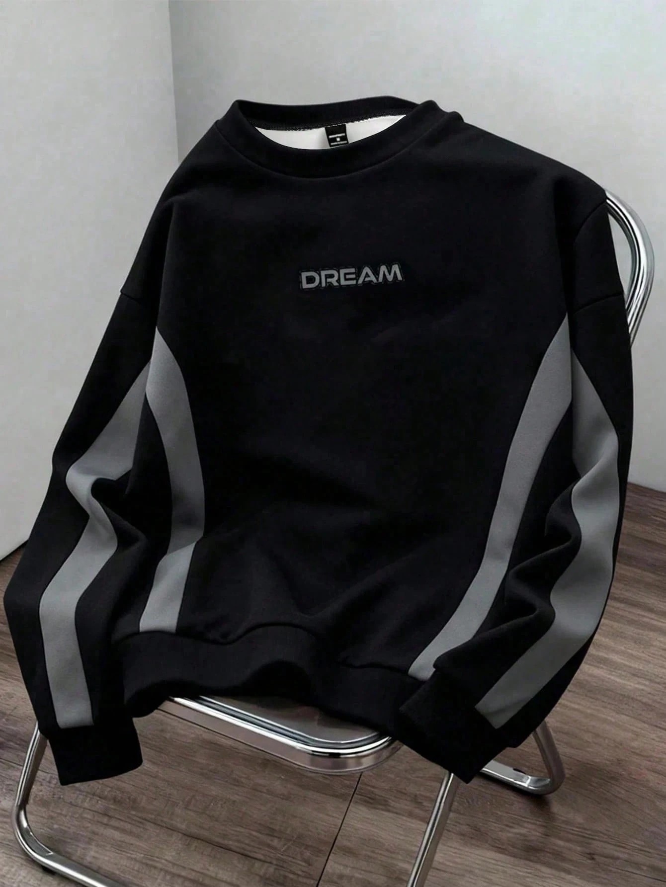 Mens Fashion Streetwear - Moletom Masculino de Gola Redonda para