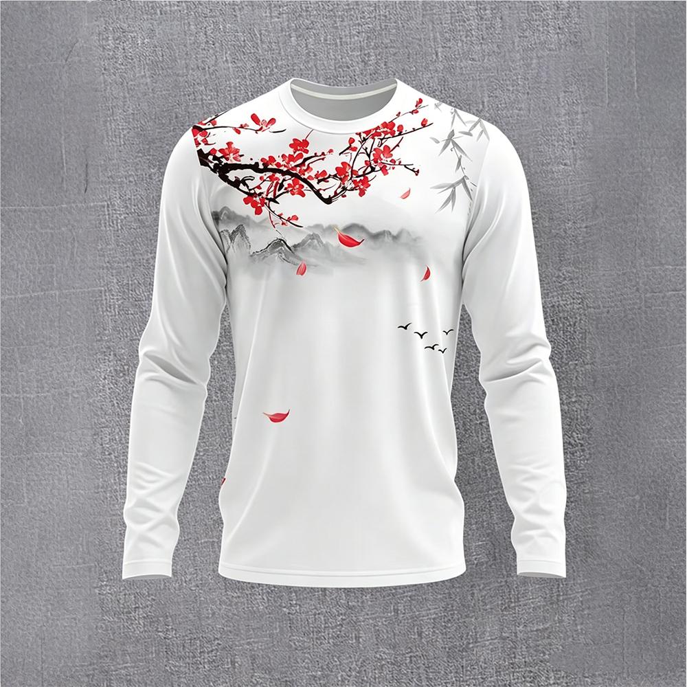 Mens Fashion Streetwear - Camiseta Masculina de Manga Longa Estilo