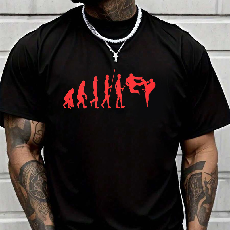 Men'S Fashion Evolution - Camiseta masculina com estampa gráfica Karate
