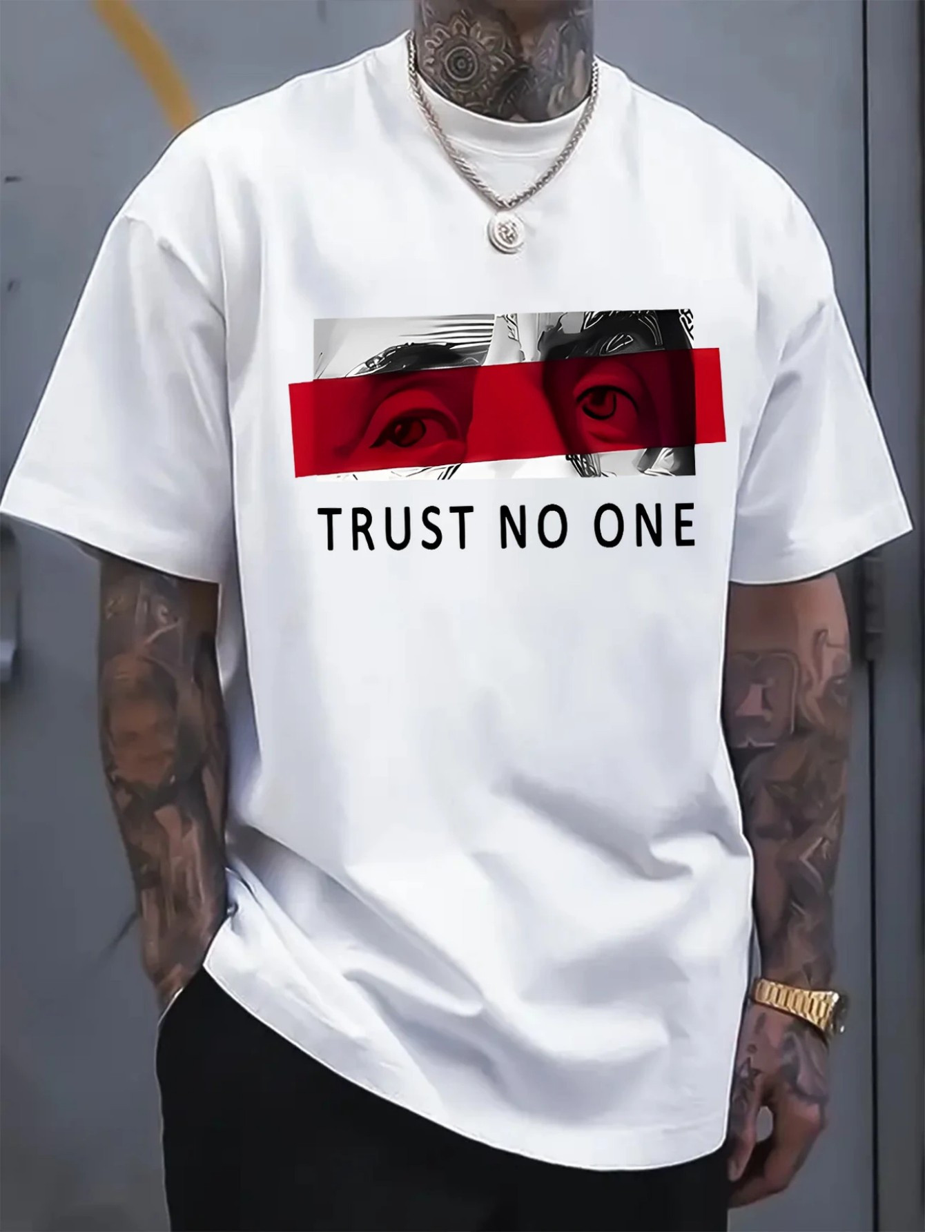 Mens Fashion Combination - Camiseta masculina estampada, corte simples que