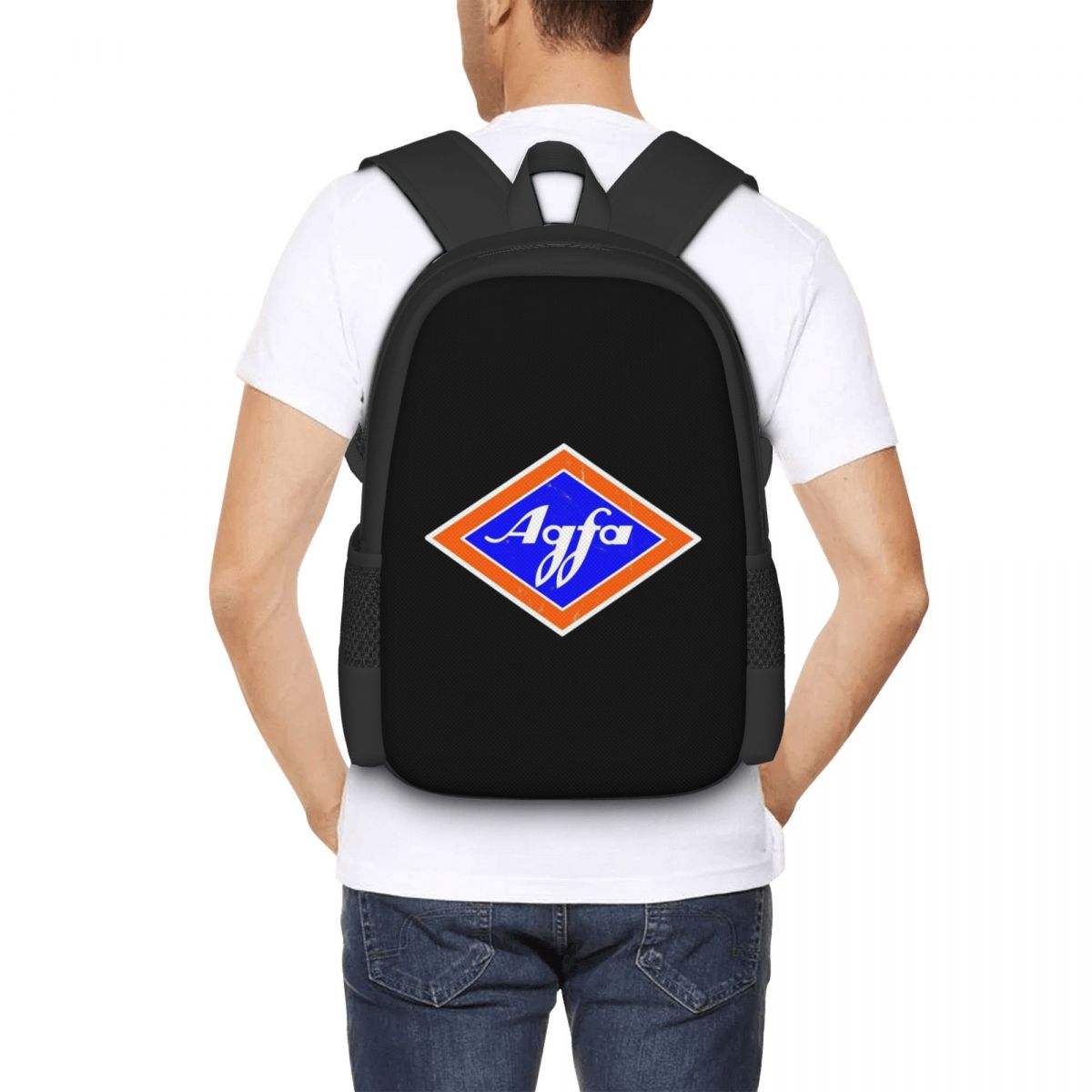 Men'S Fashion 1960S - Mochila escolar retrô com logotipo Agfa