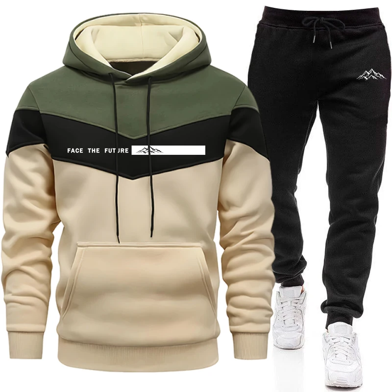 Men'S Fashion Hoodies - Conjunto de Moletom Masculino Casual com