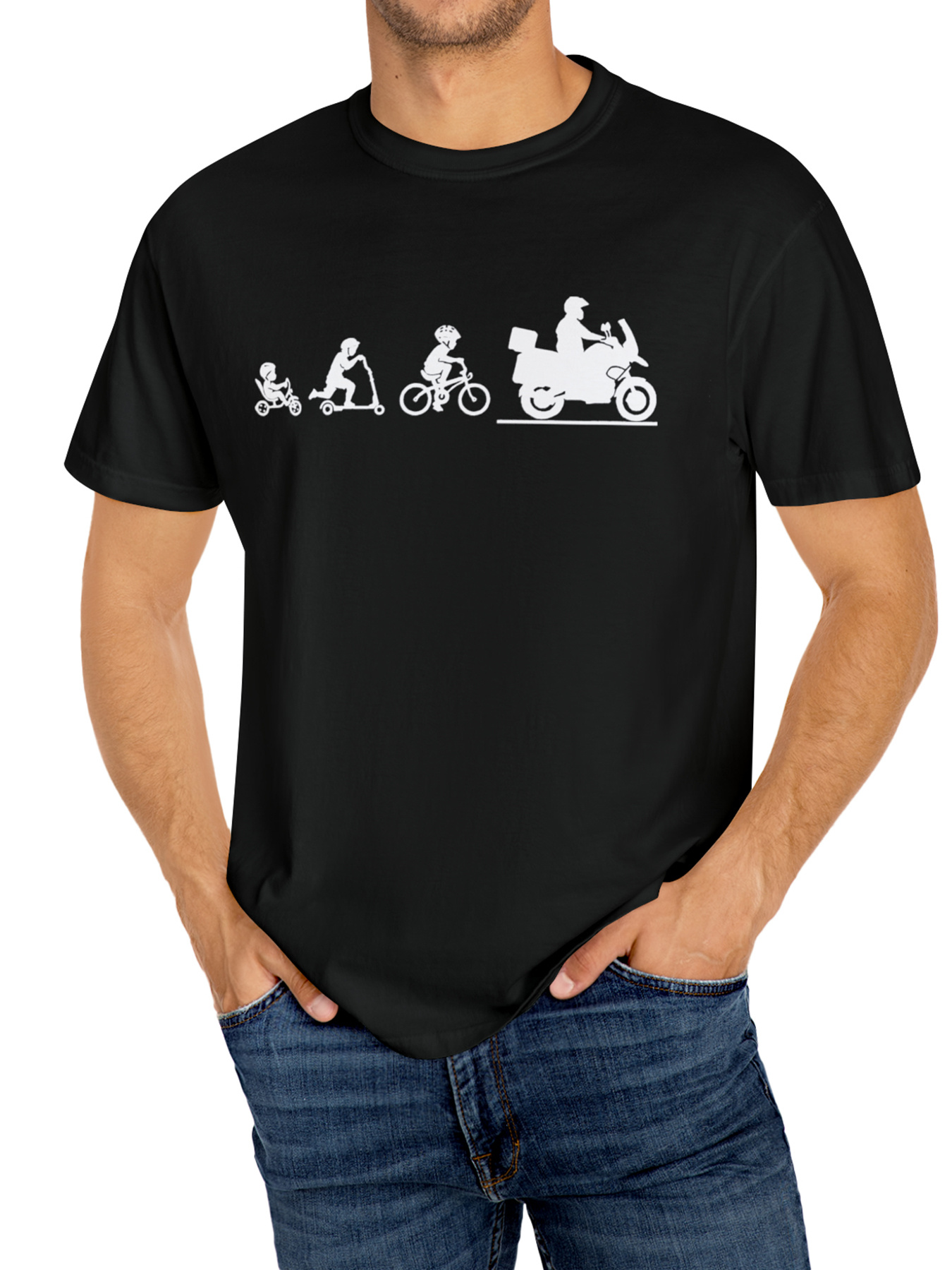 Men'S Fashion Evolution - Camiseta Masculina de Verão 100% Algodão
