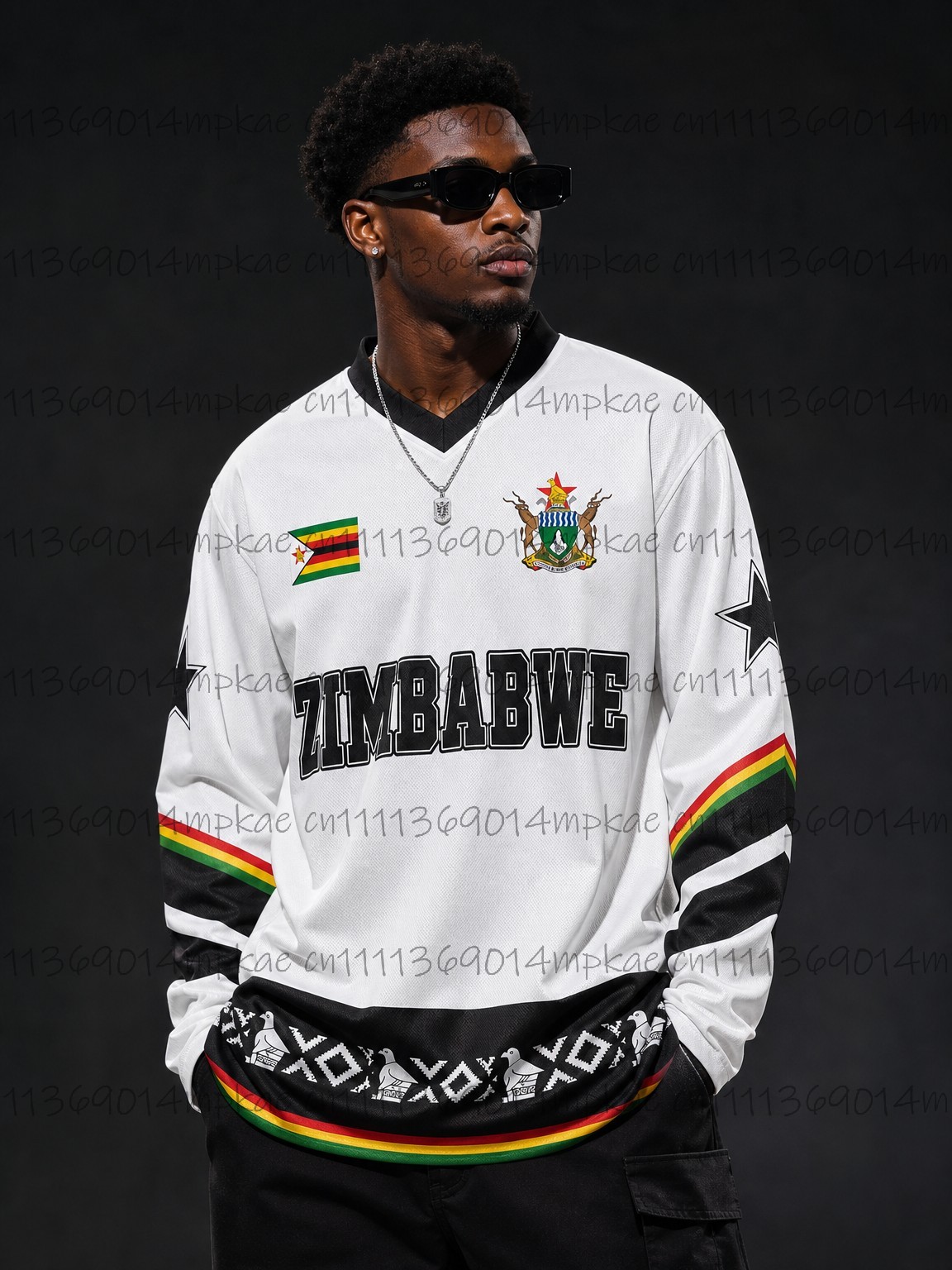 Mens Fashion Top - Camiseta Masculina de Manga Longa com