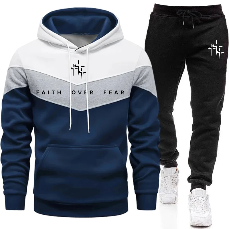Conjunto Masculino Faith Over  - Men'S Fashion Hoodies avaliação e preço