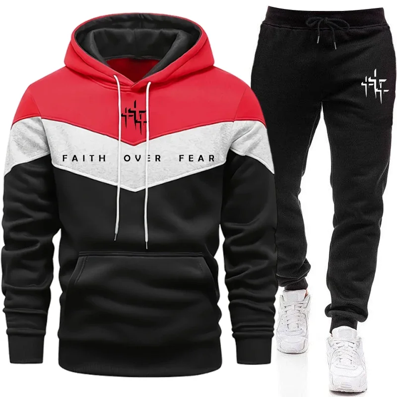 Conjunto Masculino Faith Over  - Men'S Fashion Hoodies avaliação e preço