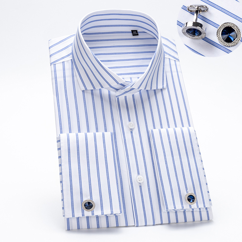 Camisa masculina de punho fran - Dress Shirt Non-Iron avaliação e preço