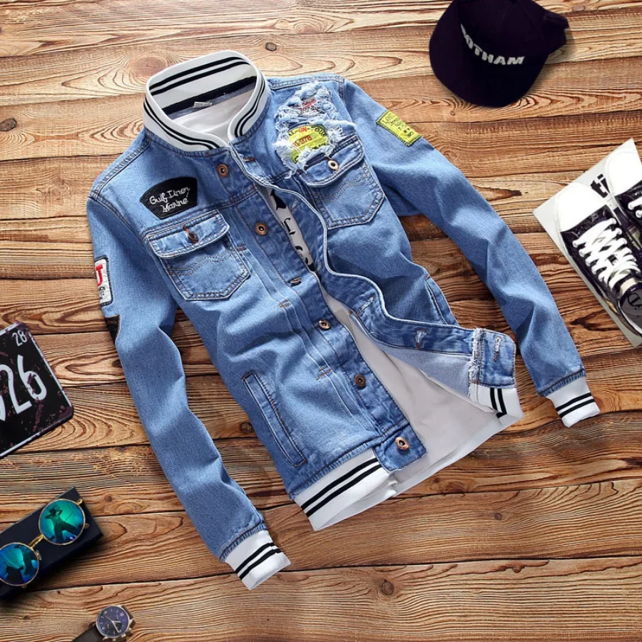 Novo 2026 jaquetas jeans mascu - Bomber Jacket Men avaliação e preço