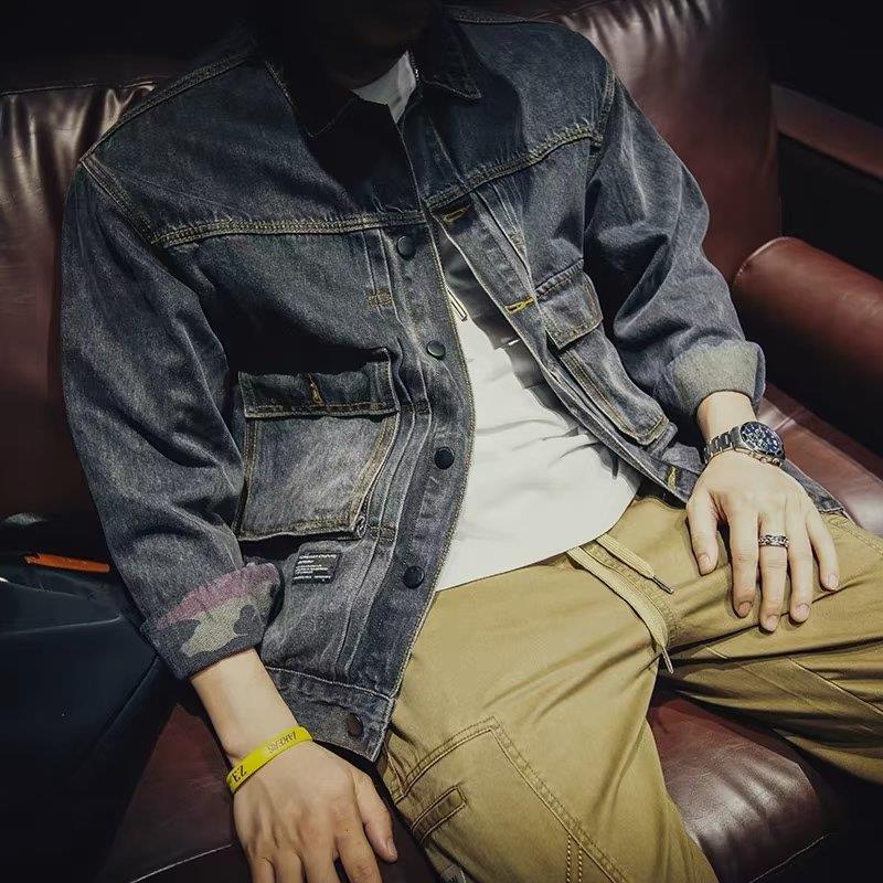 Jaqueta jeans solta masculina  - Mens Fashion Denim Jacket avaliação e preço