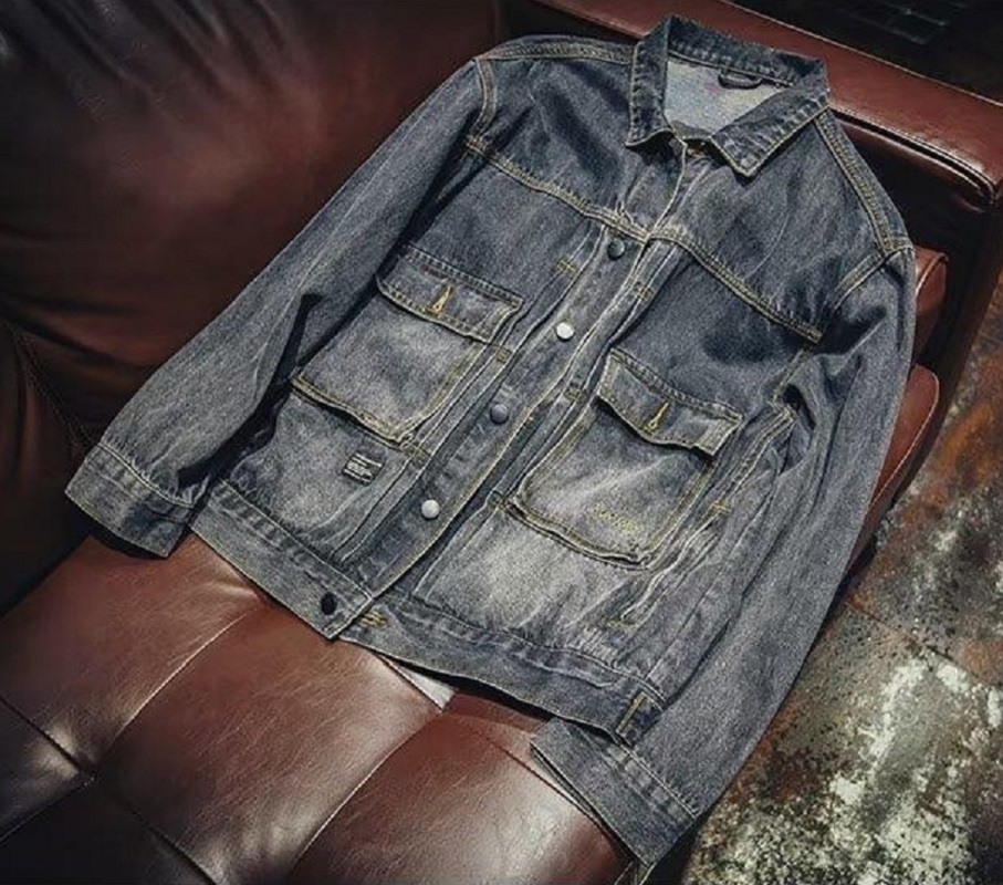 Jaqueta jeans solta masculina  - Mens Fashion Denim Jacket avaliação e preço