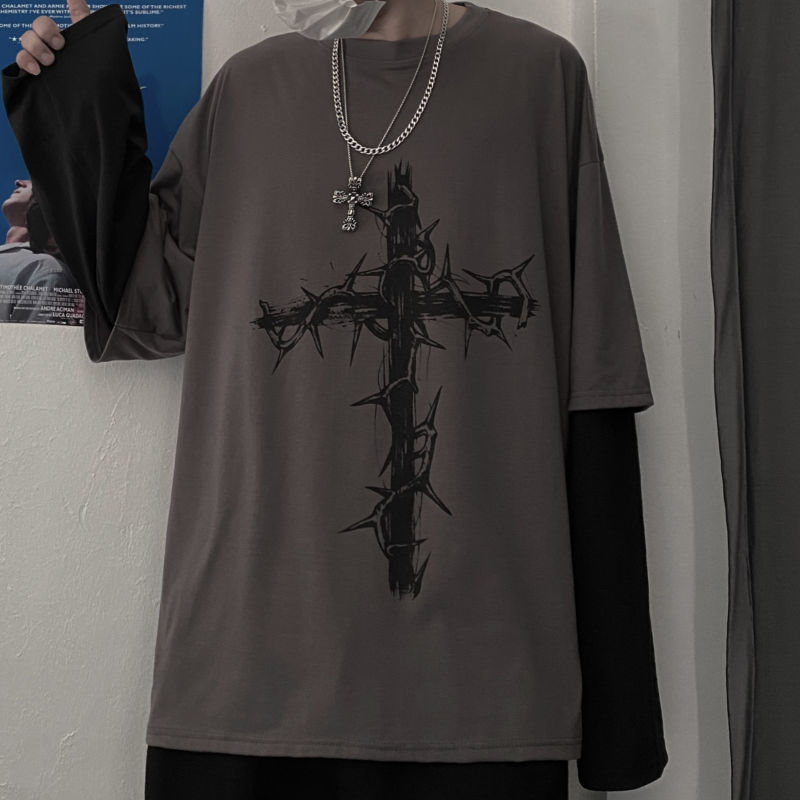 Grunge roupas femininas manga  - Men'S Fashion Aesthetics avaliação e preço