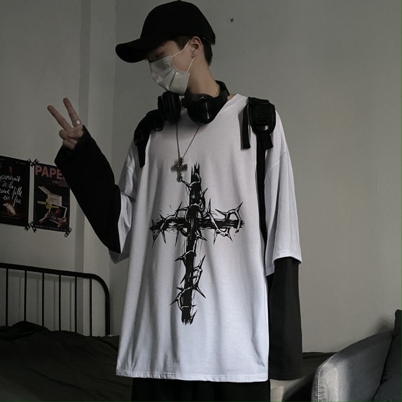 Grunge roupas femininas manga  - Men'S Fashion Aesthetics avaliação e preço