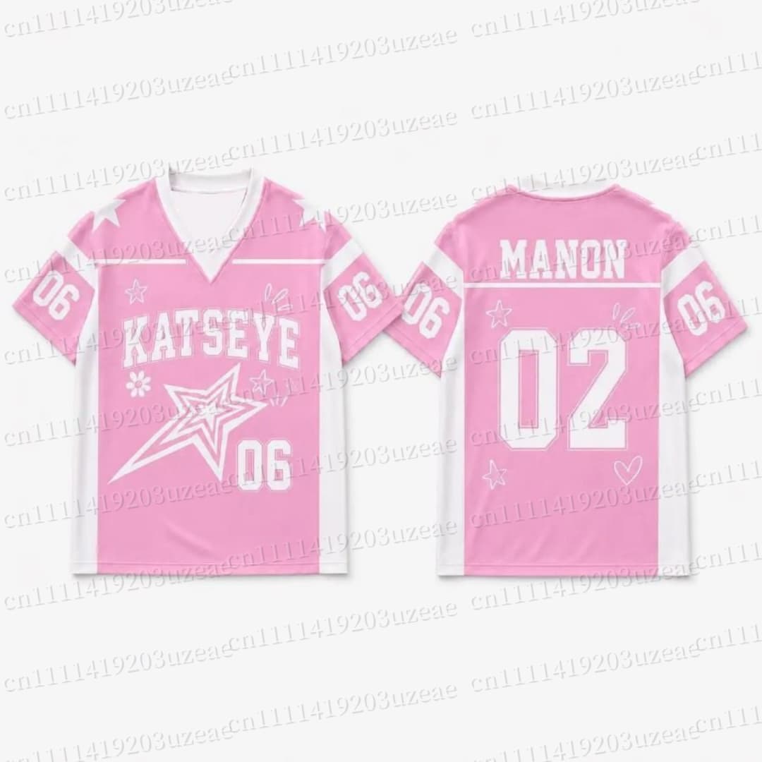 Camiseta Gráfica KATSEYE com E - Men'S Fashion Aesthetics avaliação e preço