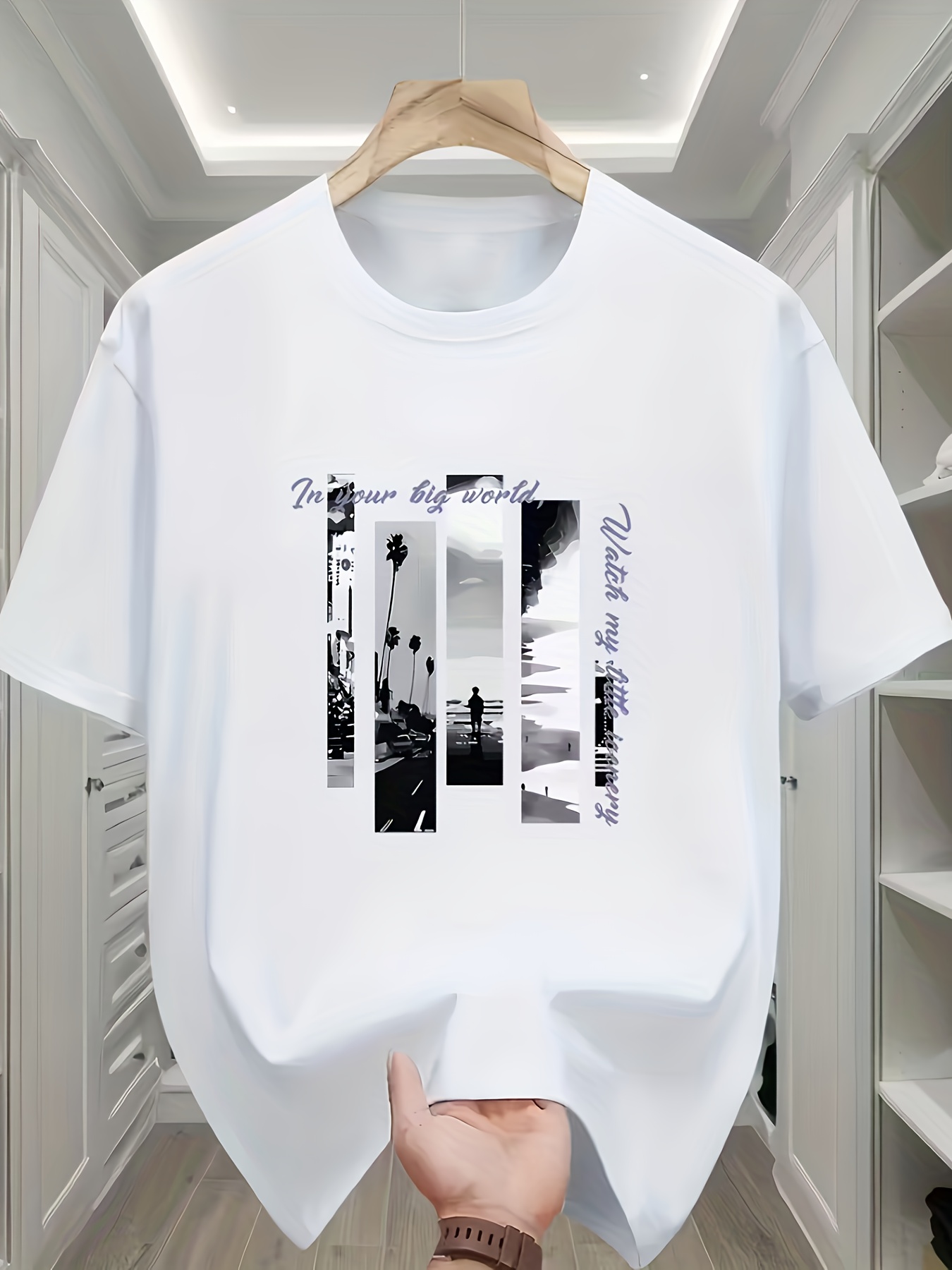 Camiseta de gola redonda e man - Mens Fashion Combination avaliação e preço