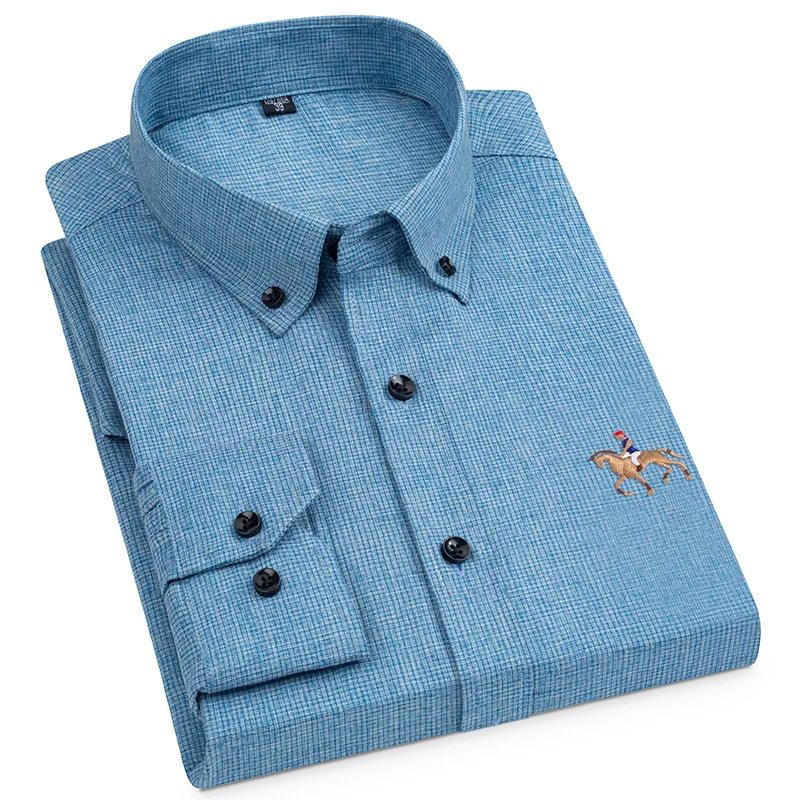 Camisa masculina de manga comp - Dress Shirt Non-Iron avaliação e preço