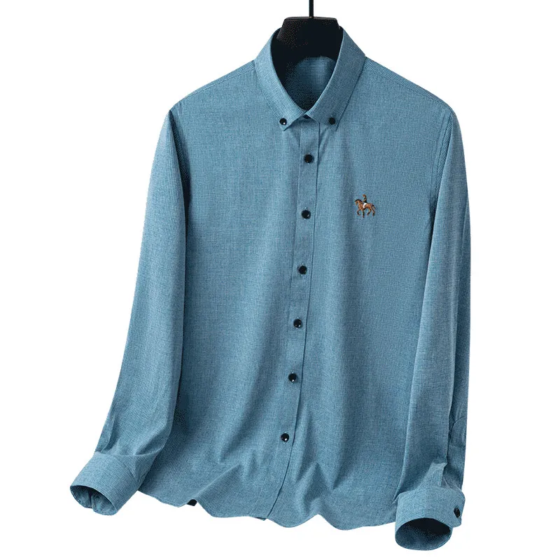 Camisa masculina de manga comp - Dress Shirt Non-Iron avaliação e preço
