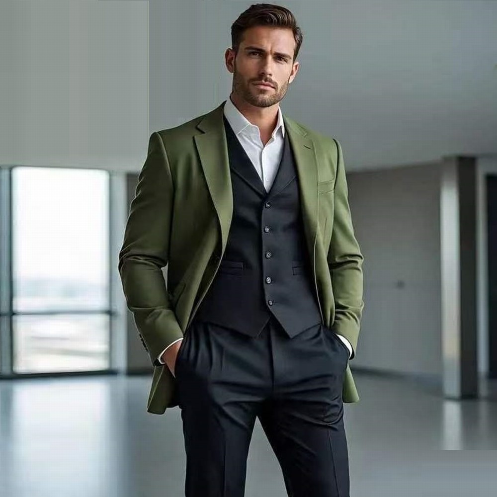 Fato formal masculino em verde - Men'S Fashion Formal avaliação e preço