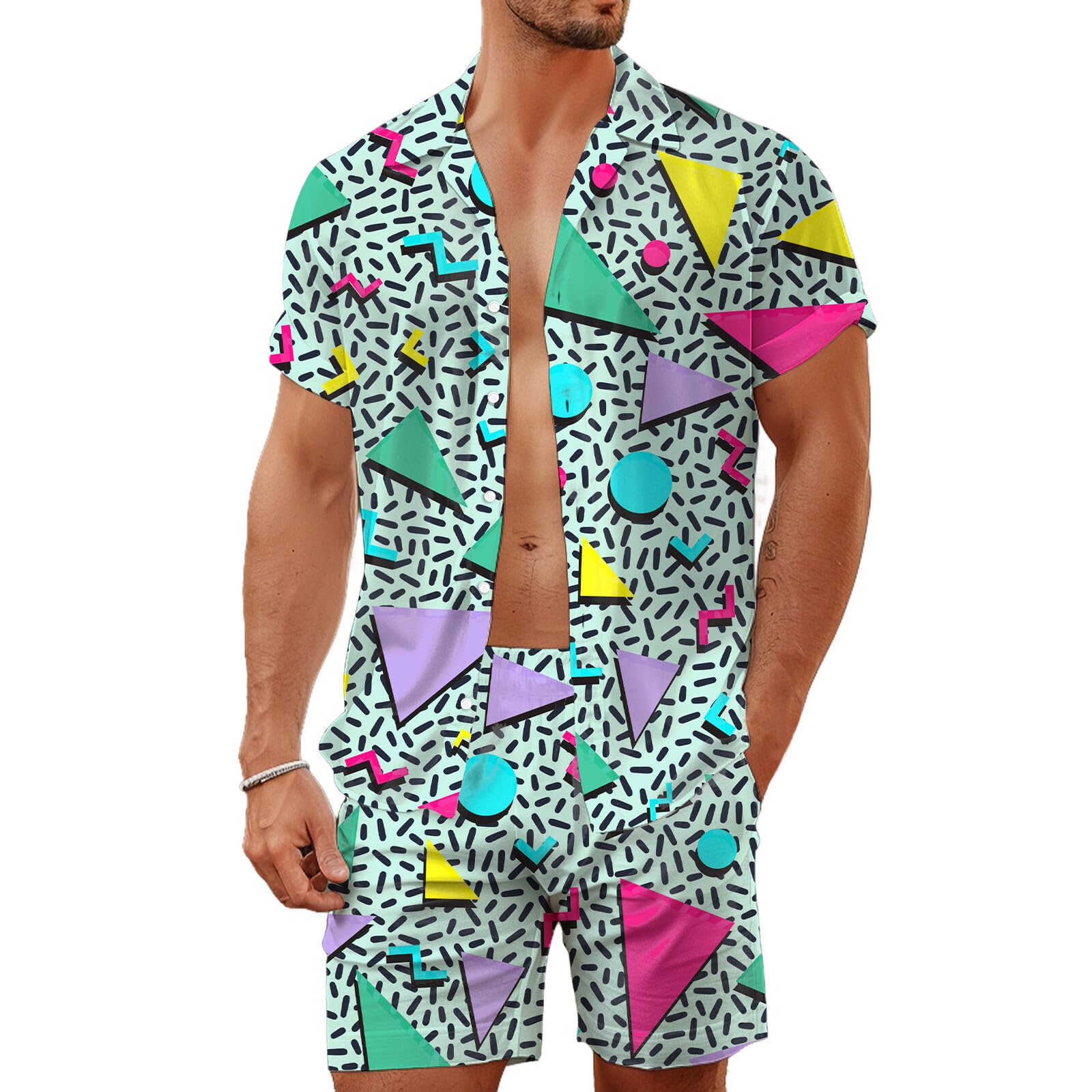 Conjunto de Camisa e Shorts Ma - Mens Fashion Streetwear avaliação e preço