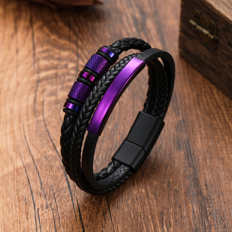 Pulseira de couro masculina cl - Mens Fashion Combination avaliação e preço