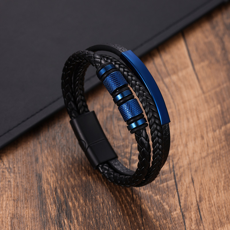 Pulseira de couro masculina cl - Mens Fashion Combination avaliação e preço