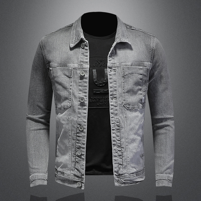 Jaqueta jeans de peito único m - Mens Fashion Denim Jacket avaliação e preço