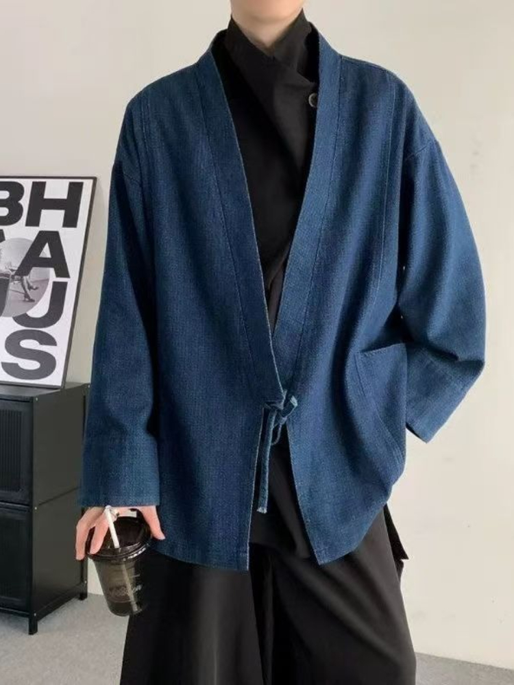 Vintage estilo japonês denim c - Mens Fashion Denim Jacket avaliação e preço