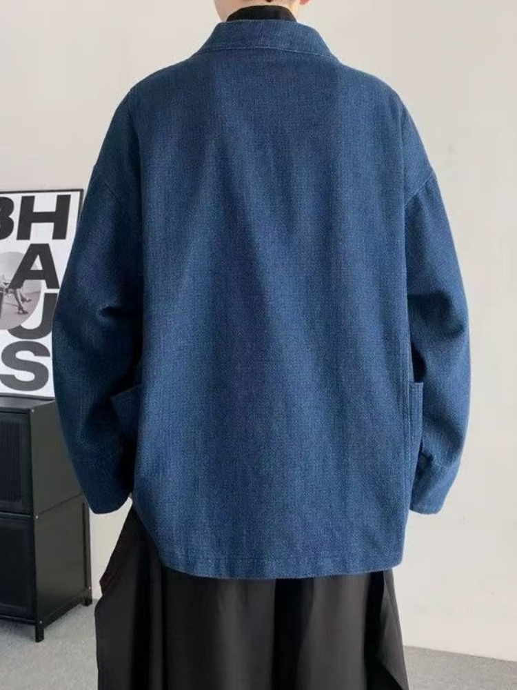 Vintage estilo japonês denim c - Mens Fashion Denim Jacket avaliação e preço