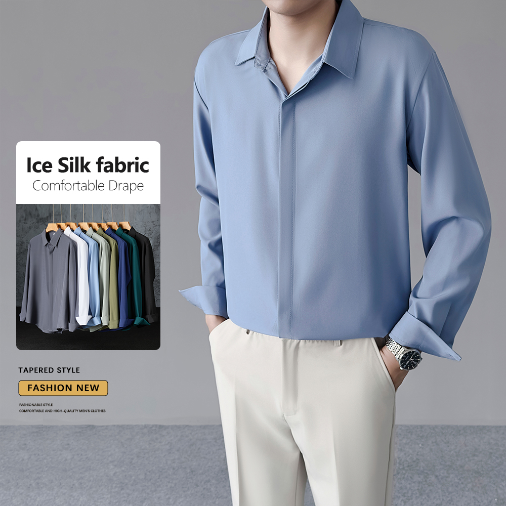Camisa Masculina Fina de Seda  - Dress Shirt Non-Iron avaliação e preço