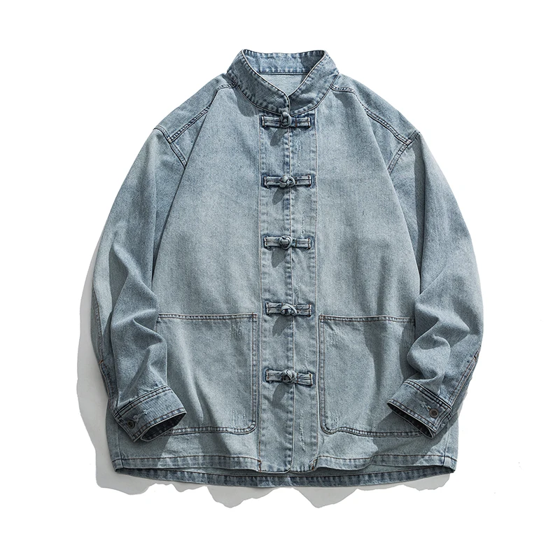 Jaqueta Jeans Estilo Chinês Ma - Mens Fashion Denim Jacket avaliação e preço