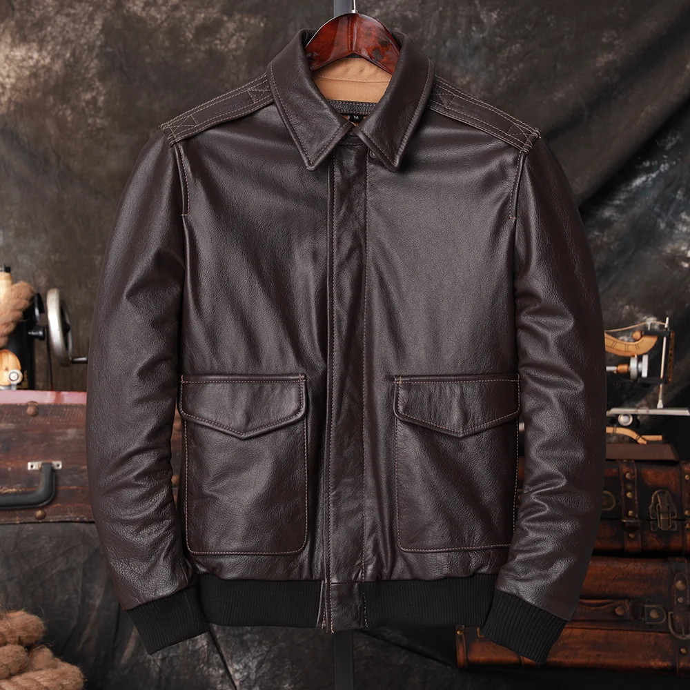 Jaqueta de Couro Genuíno Mascu - Bomber Jacket Men avaliação e preço