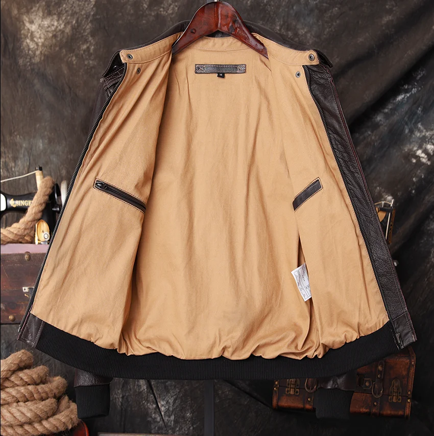 Jaqueta de Couro Genuíno Mascu - Bomber Jacket Men avaliação e preço