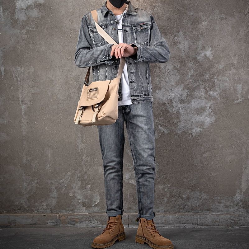 Conjunto de Jaqueta de Denim C - Mens Fashion Denim Jacket avaliação e preço