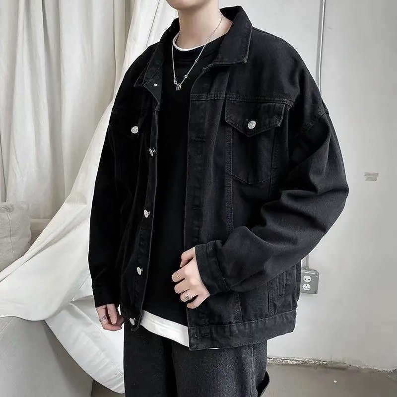 Jaqueta curta jeans preta masc - Bomber Jacket Men avaliação e preço