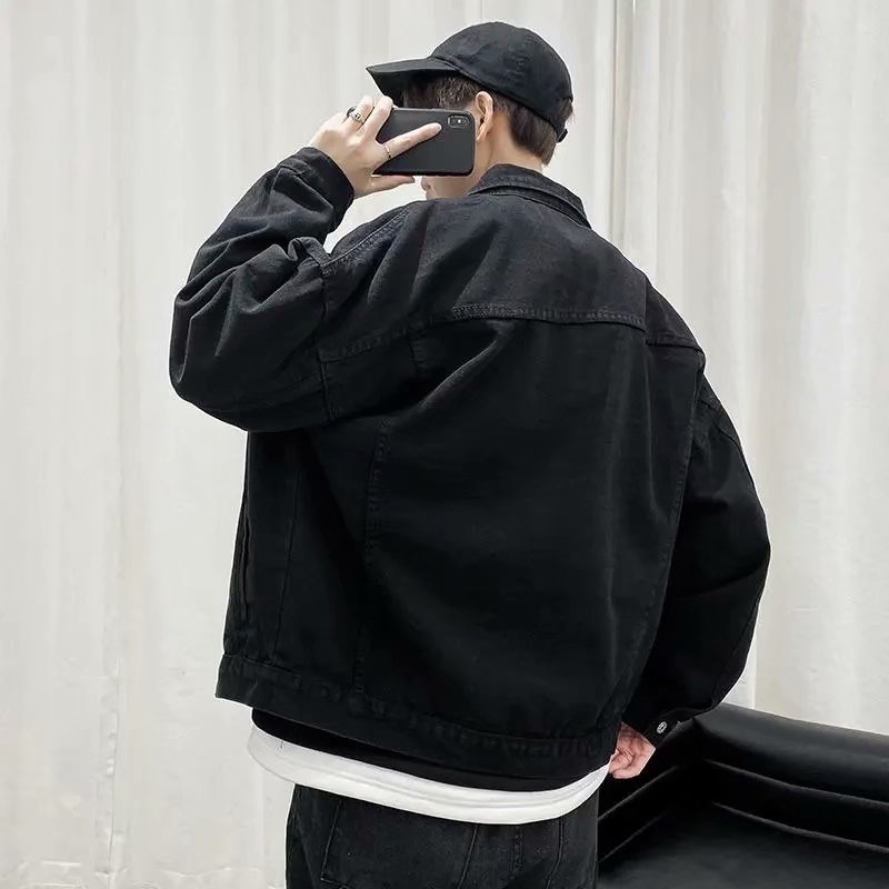 Jaqueta curta jeans preta masc - Bomber Jacket Men avaliação e preço