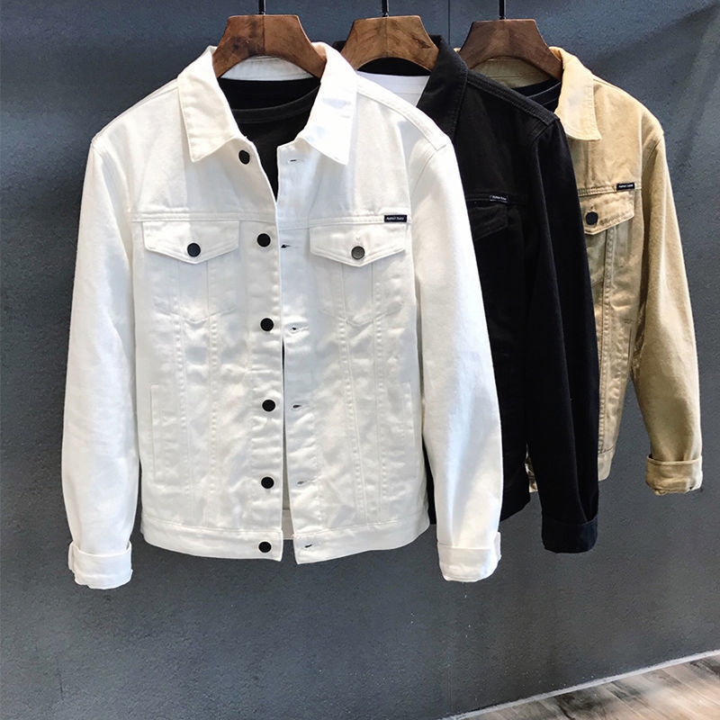 Primavera outono jaqueta jeans - Mens Fashion Denim Jacket avaliação e preço