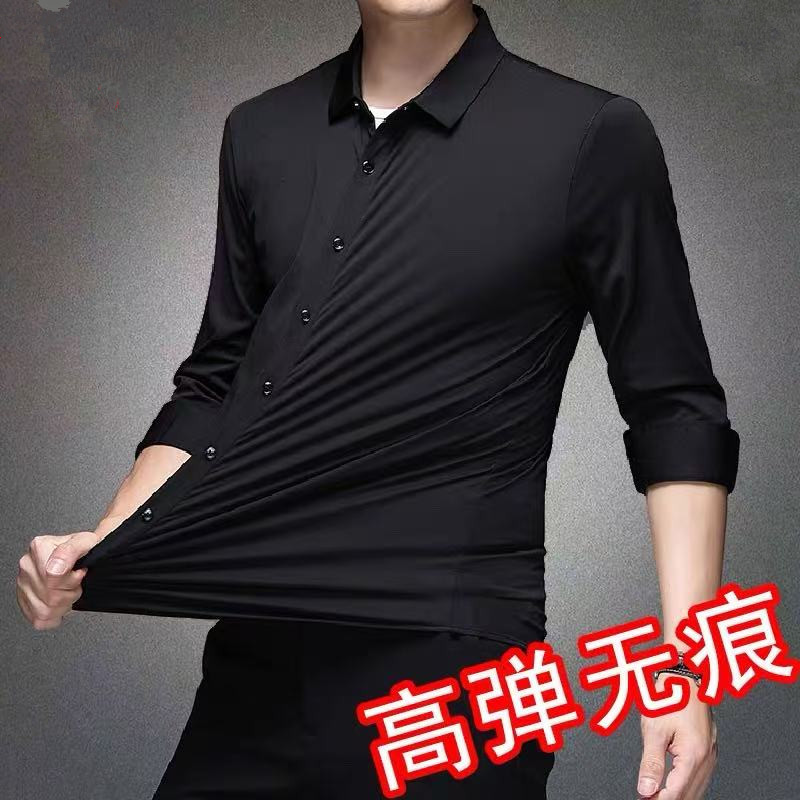 Camisa masculina de alta elast - Dress Shirt Non-Iron avaliação e preço