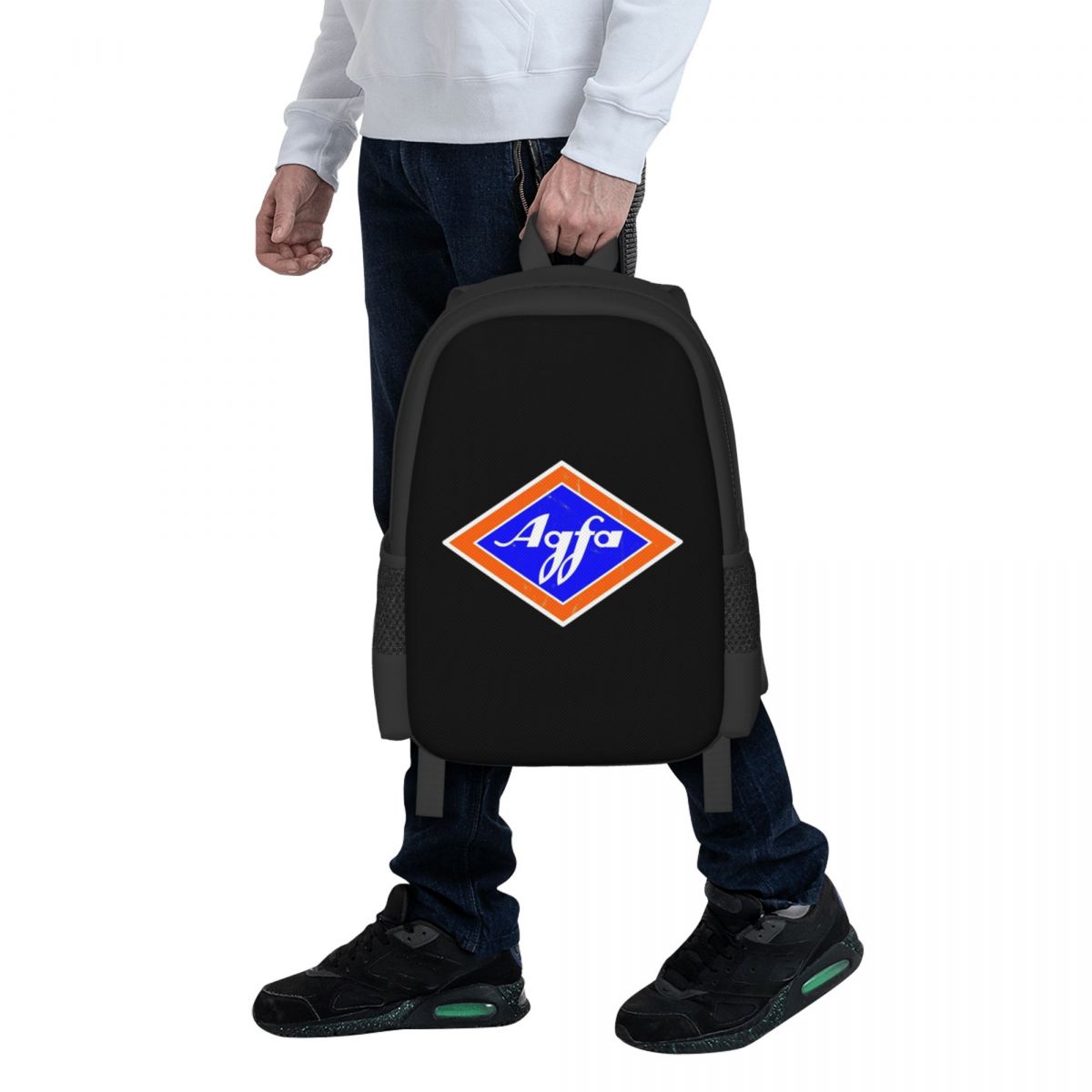 Mochila escolar retrô com logo - Men'S Fashion 1960S avaliação e preço