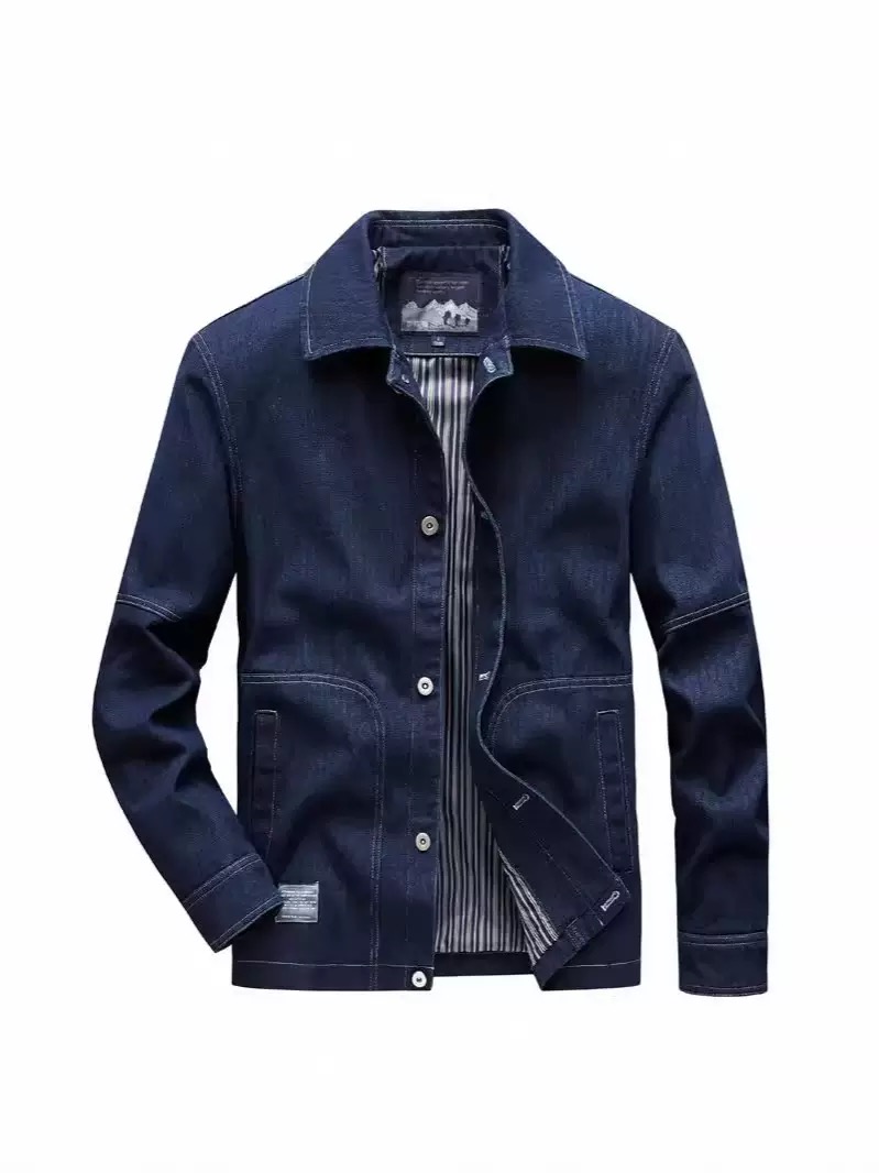 Outono e primavera tendência d - Mens Fashion Denim Jacket avaliação e preço