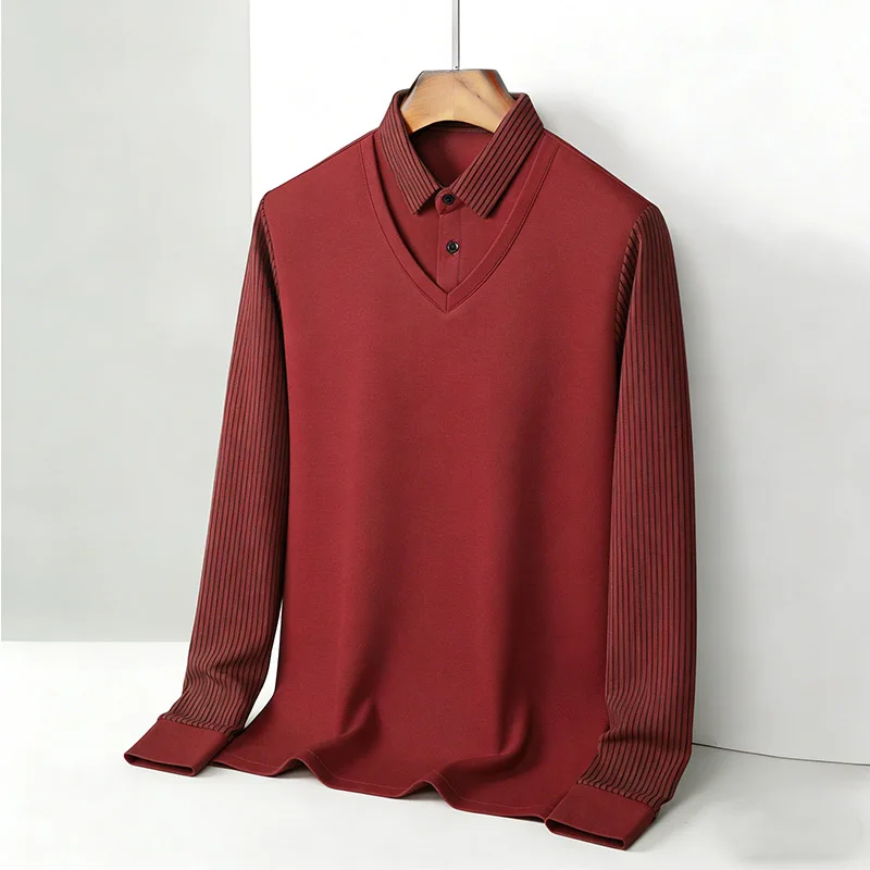 Camisa falsa masculina de duas - Mens Fashion Top avaliação e preço